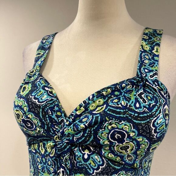 Allison Brittney Blue Paisley v-neck sleeveless Maxi Dress size small - Picture 2 of 11